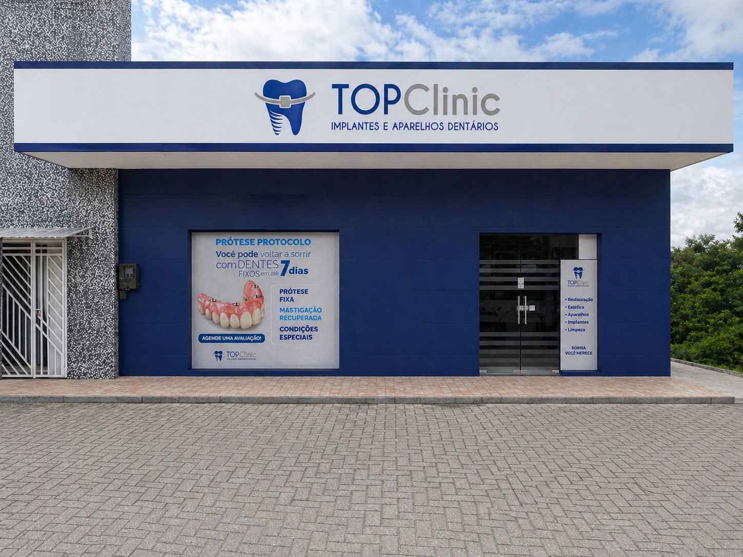 Fachada da Top Clinic em Horizonte, CE